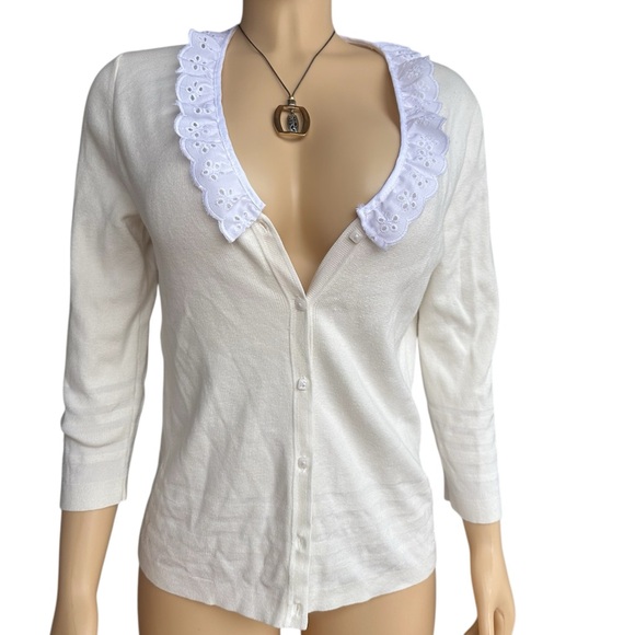 Croft & Barrow Women's Cream Cardigan - Picture 1 of 11